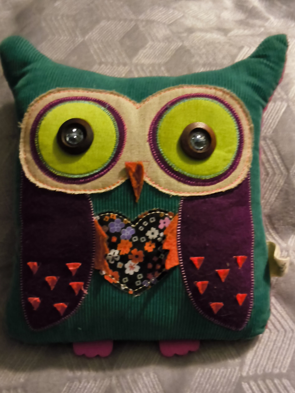 Natural Life Handcrafted Green Owl Throw Pillow - Decorative Accent